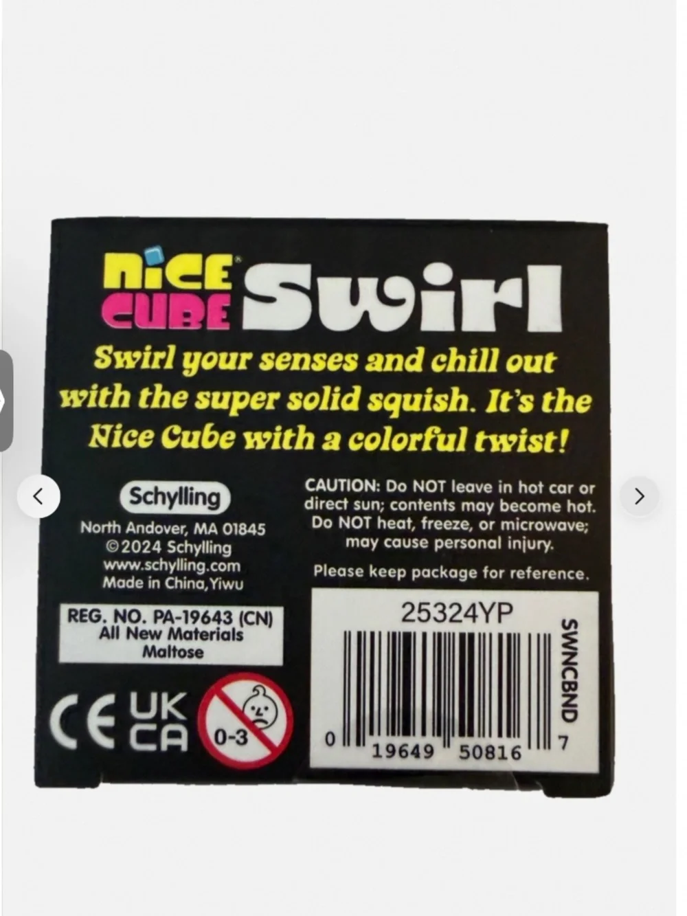 NeeDoh Nice Cube Swirl Stress Toy Purple Pink Blue Black White Clear New in Box
